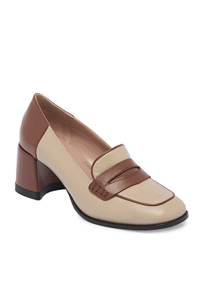 Tergan Vizon Hakiki Deri Kadın Topuklu Ayakkabı - K24S1AY67706-A44