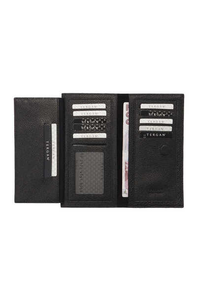 Tergan Black Genuine Leather Men's Wallet - S1Ce00001669-U9G