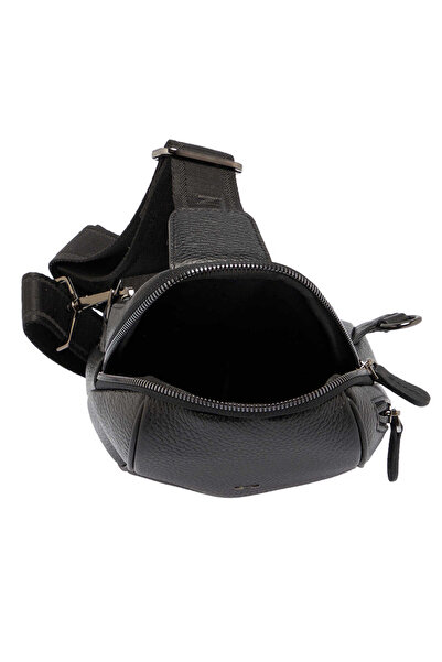 Tergan Black Genuine Leather Unisex Crossbody Bag - S1Ac00021511-A41