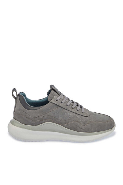 Tergan Gri Hakiki Nubuk Deri Erkek Sneaker - E24I1AY56912-A40