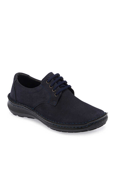 Tergan Lacivert Hakiki Nubuk Deri Erkek Casual Ayakkabı - E24S1AY57089-C39