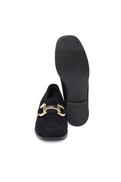 Tergan Lacivert Hakiki Süet Deri Kadın Loafer - K24S1AY67568-D44