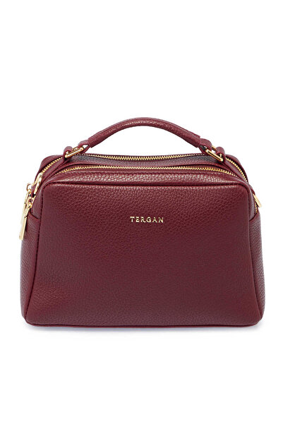 Tergan Burgundy Genuine Leather Women's Handbag - S25Y1Bc80380-M71