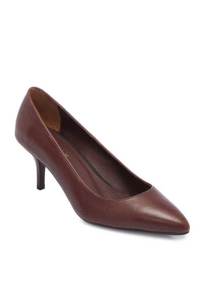 Tergan Kahve Hakiki Deri Kadın Stiletto - K24S1AY67736-A24