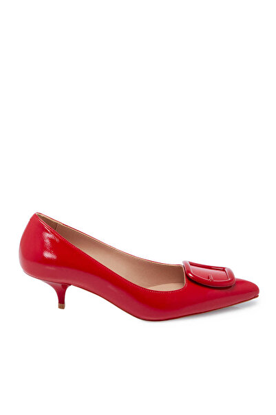 Tergan Kırmızı Hakiki Rugan Deri Kadın Stiletto - K24I1AY67466-D02