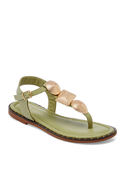 Tergan Yeşil Hakiki Deri Kadın Sandalet - K25Y1SN67781-S1J