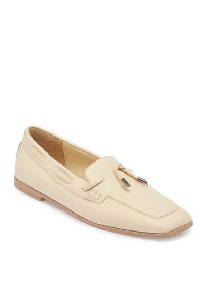 Tergan Bej Hakiki Deri Kadın Loafer - K24I1AY67450-A25