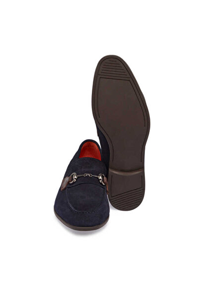 Tergan Lacivert Hakiki Süet Deri Erkek Loafer - E24I1AY56787-D44