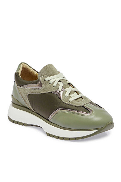 Tergan Yeşil Deri-Tekstil Kadın Sneaker - K24I1AY67492-H48
