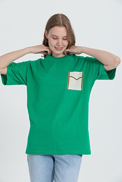 Rocqerx R-5729 Μπλουζάκι με λαιμόκοψη με δαντέλα με λεπτομέρεια μεγάλου μεγέθους