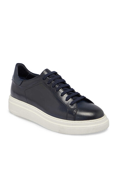 Tergan Lacivert Hakiki Deri Erkek Sneaker - E24S1AY57067-C72