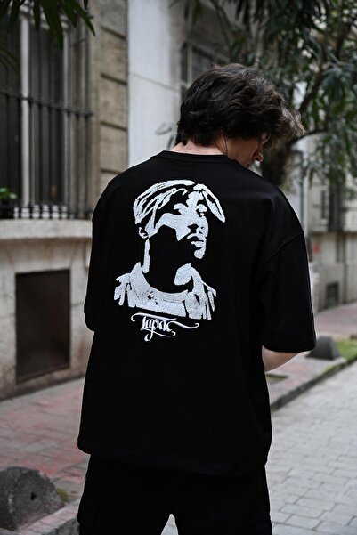 Rocqerx R-5804 Тупак з вишивкою Детальна футболка