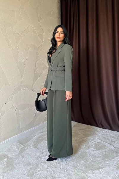 Asil Acar Home Каки яке с джобен капак и колан