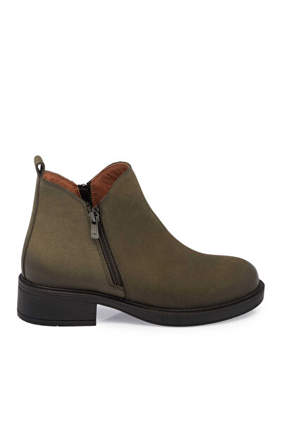 Tergan Yeşil Hakiki Nubuk Deri Kadın Casual Bot - K24K1BT67508-G98