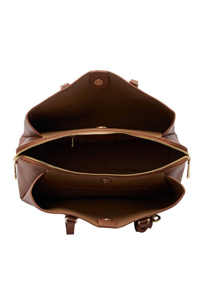 Tergan Tan Leather Women's Shoulder Bag - S25Y1Bc80279-B67