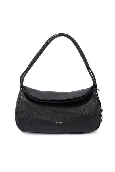 Tergan Siyah Hakiki Deri Kadın Omuz Çantası - S25Y1BC08608-D3H
