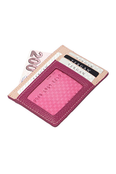 Tergan Fujya-Floater Powder-Floater Leather Unisex Credit Card Holder - S1Kk00001676-V3G