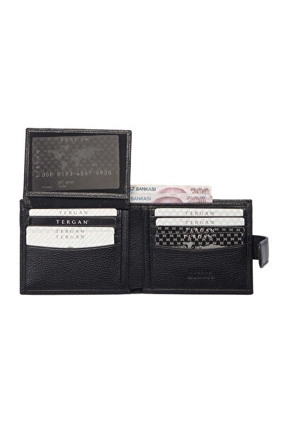 Tergan Black Genuine Leather Men's Wallet - S1Ce00001567-A6F