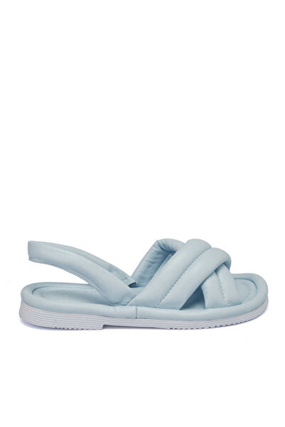 Tergan Mavi Hakiki Deri Kadın Sandalet - K24Y1SN67414-J61