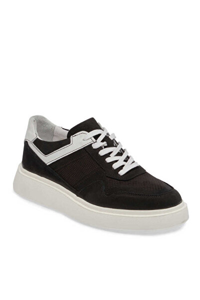 Tergan Siyah Hakiki Nubuk Deri Erkek Sneaker - E24I1AY56854-A64