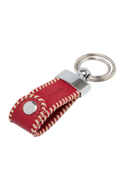 Tergan Red Genuine Leather Unisex Keychain - S1An00000137-C71