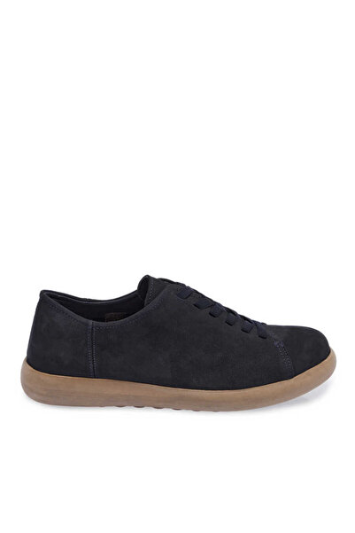 Tergan Lacivert Hakiki Nubuk Deri Erkek Sneaker - E24I1AY56824-C39