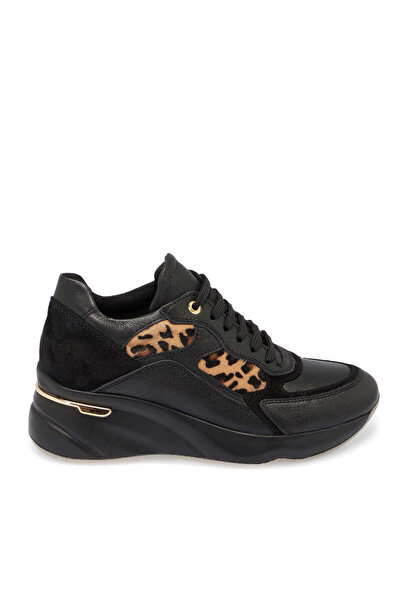 Tergan Siyah Hakiki Deri Leopar Kadın Sneaker - K24S1AY67725-A23