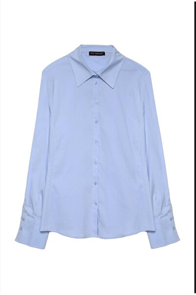 Quzu 24Y11724 KADIN GÖMLEK - - 24Y11724 - MAVİ - M