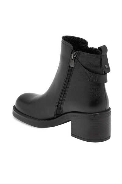 Tergan Siyah Hakiki Nubuk Deri Kadın Klasik Bot - K24K1BT67654-A23