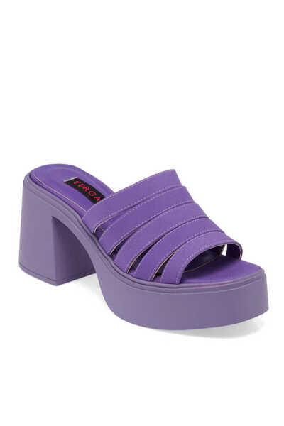 Tergan Mor Vegan-Tekstil Kadın Terlik - K24Y1TR67423-T3S