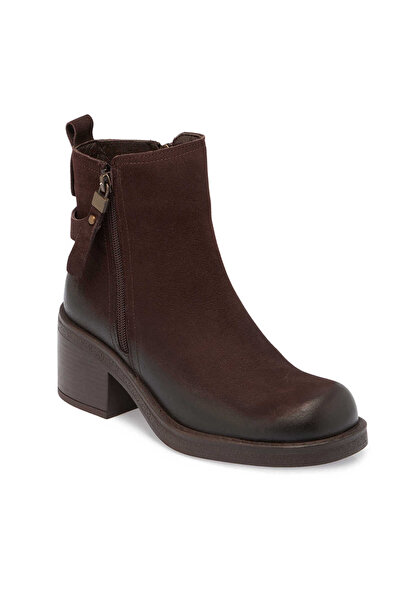 Tergan Kahve Hakiki Nubuk Deri Kadın Klasik Bot - K24K1BT67654-A39
