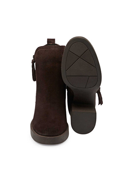 Tergan Kahve Hakiki Süet Deri Kadın Casual Bot - K24K1BT67563-B85