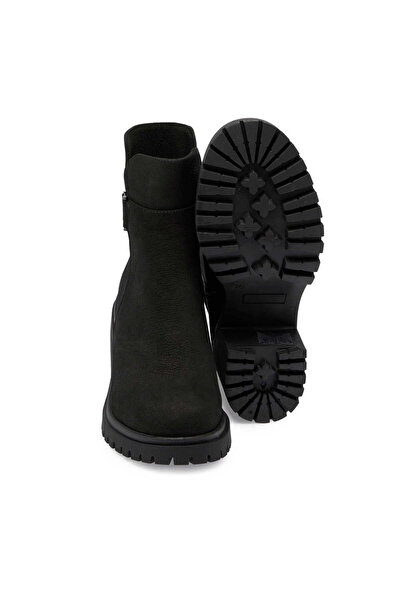 Tergan Siyah Hakiki Nubuk Deri Kadın Casual Bot - K24K1BT67585-A64