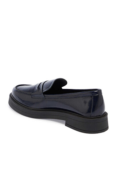 Tergan Lacivert Hakiki Rugan Deri Kadın Loafer - K24S1AY67617-C16