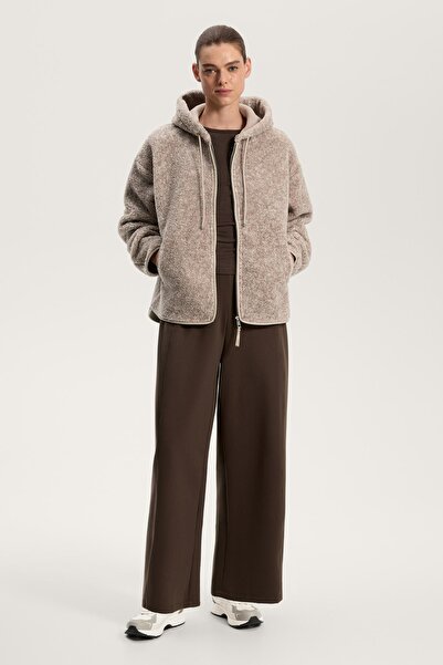 Oysho Faux-shearling hooded jacket