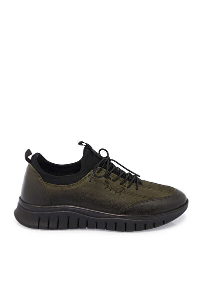 Tergan Haki Hakiki Nubuk Deri Kadın Sneaker - K24S1AY67658-H48