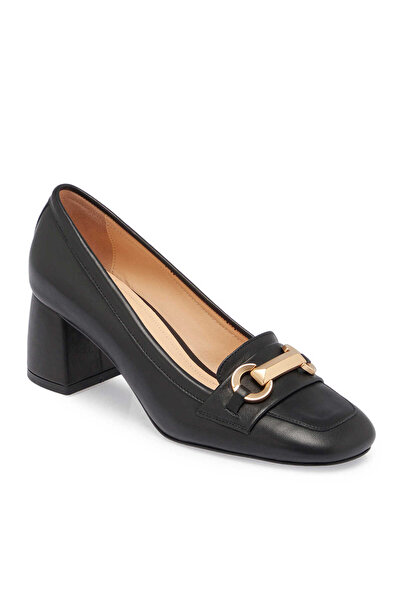 Tergan Siyah Hakiki Deri Kadın Topuklu Ayakkabı - K24S1AY67607-A23