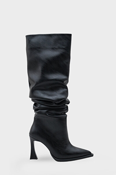 LOJO Γυναικείες μπότες με μυτερή μύτη με τακούνι καθημερινά Muzaki Μαύρο