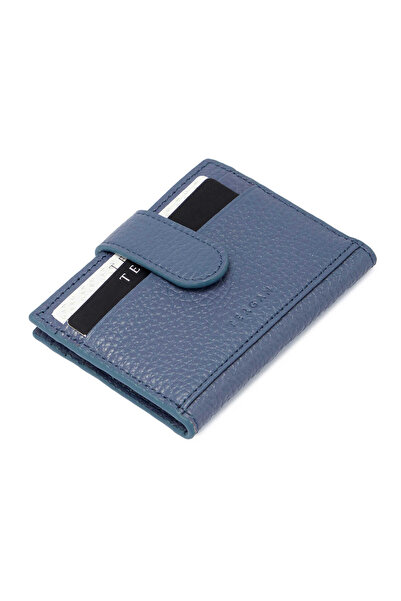 Tergan حامل بطاقات الائتمان للرجال من الجلد الطبيعي باللون الأزرق - S1KK00001...