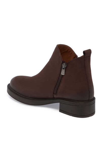 Tergan Kahve Hakiki Nubuk Deri Kadın Casual Bot - K24K1BT67508-A39