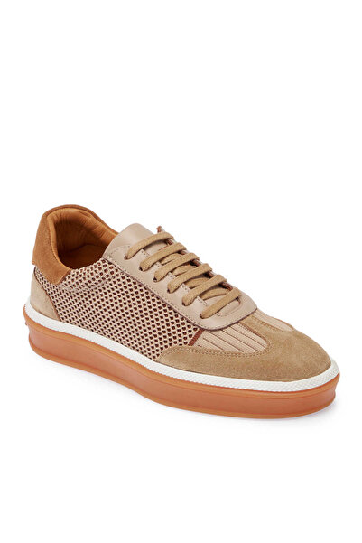 Tergan Bej Deri-Tekstil Kadın Sneaker - K25I1AY68120-B79