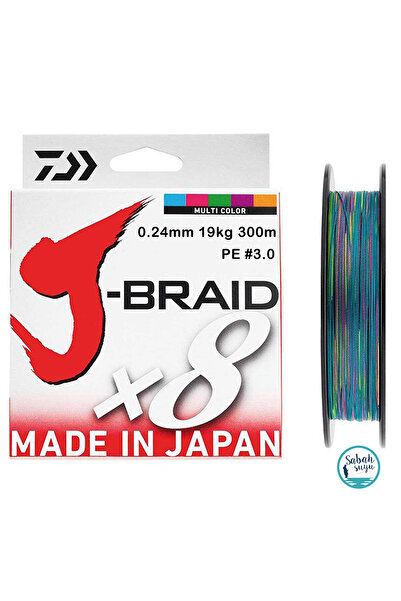 daiwa J-Braid PE 8X İp Misina 0.24mm 19kg 300mt Multicolor