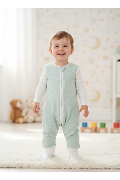 Alpar Tekstil كيس نوم شتوي للفتيات والأولاد بدون أكمام بسحاب 2.5 كيس نوم منقط...