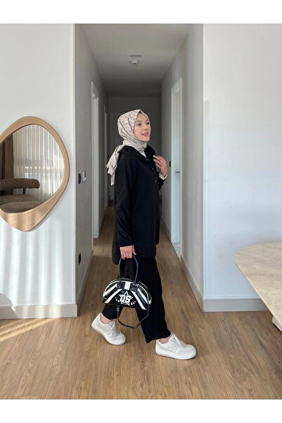 Mihran Butik Lena Modal Fabric Snap Detail Women's Hijab Two-Piece Set