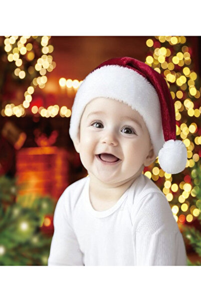 KOSTÜMCE Bebek Noel Baba Şapkası Kadife