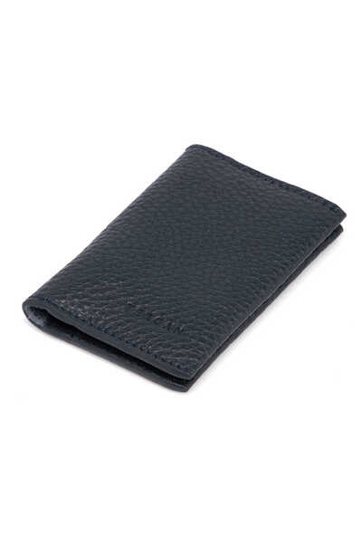 Tergan Navy Blue Genuine Leather Unisex Credit Card Holder - S1Kk00000266-A38