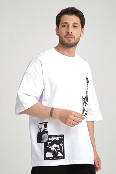 Rocqerx R-5815 Μπλουζάκι με λεπτομέρεια με στάμπα μονό ζέρσεϊ