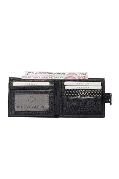 Tergan Black Genuine Leather Men's Wallet - S1Ce00001567-A6F
