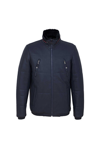 Tergan Lacivert Hakiki Deri Erkek Hakiki Deri Kaban - E24KDM310598-Q3R