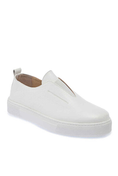 Tergan Beyaz Hakiki Deri Erkek Casual Ayakkabı - E24I1AY56879-B69